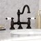 Kingston Brass KS3915PL Restoration Bathroom Bridge Faucet, Oil Rubbed Bronze KS3915PL - alternate 4